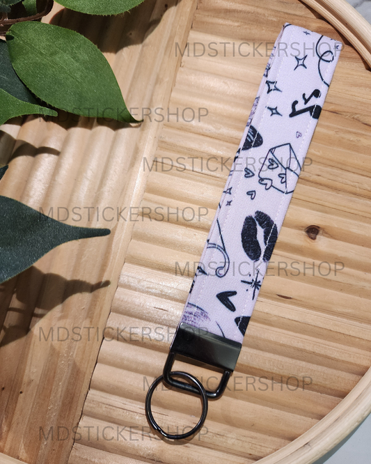 Lover Print Fabric Keychain, Key Fob