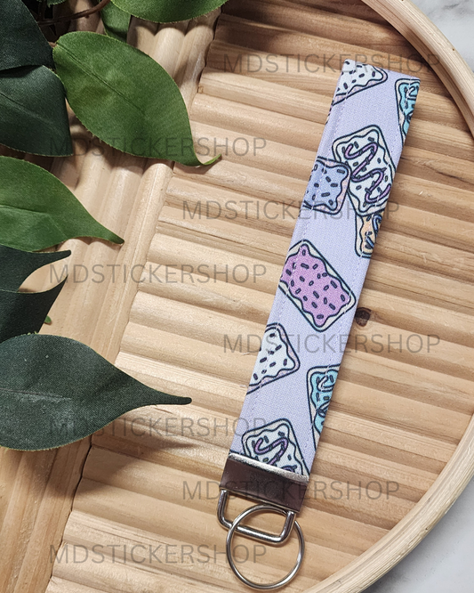 Pop Tart Print Fabric Keychain, Key Fob
