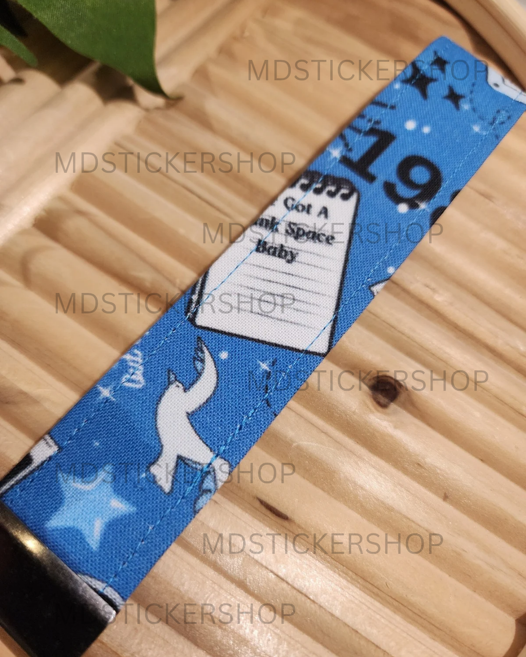 1989 Print Fabric Keychain, Key Fob