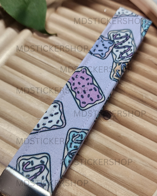 Pop Tart Print Fabric Keychain, Key Fob