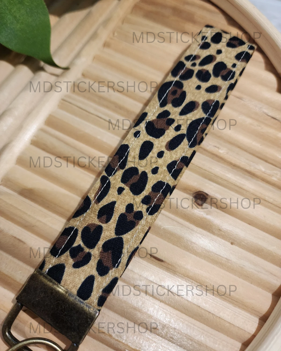Cheetah Girl Print Fabric Keychain, Key Fob