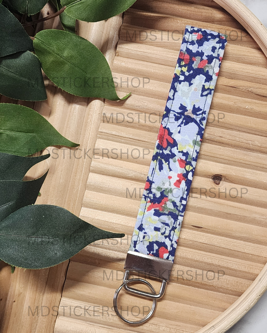 Delilah Floral Print Fabric Keychain, Key Fob