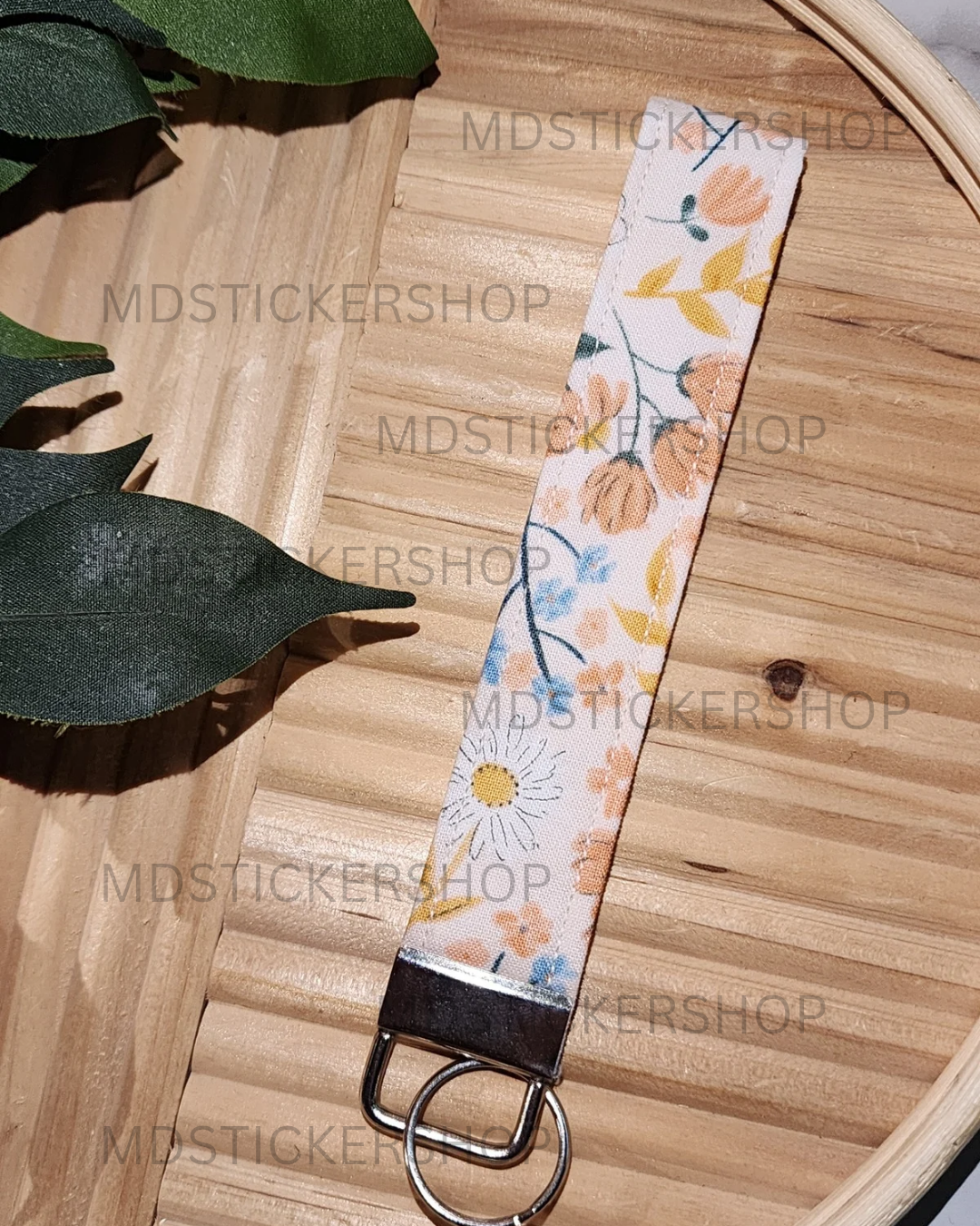 Wendy Floral Print Fabric Keychain, Key Fob