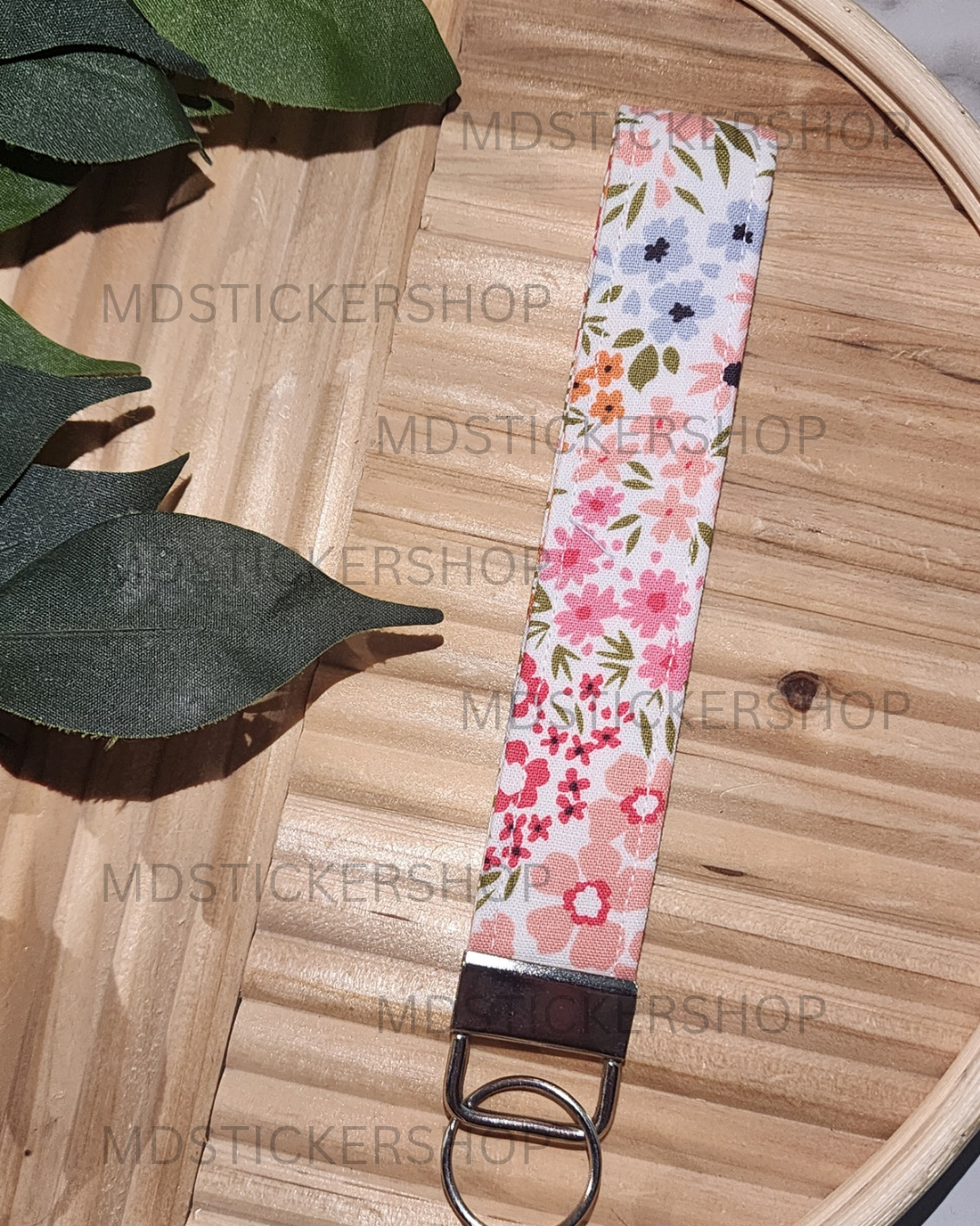 Sadie Floral Print Fabric Keychain, Key Fob