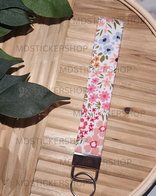 Sadie Floral Print Fabric Keychain, Key Fob