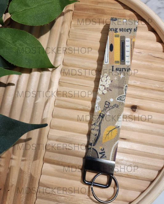 Evermore Print Fabric Keychain, Key Fob