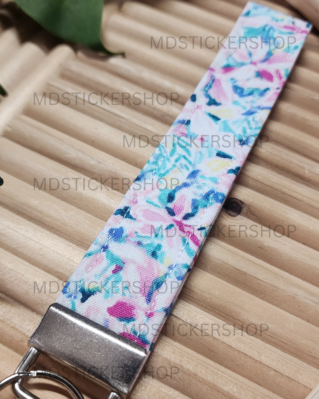 Betty Floral Print Fabric Keychain, Key Fob