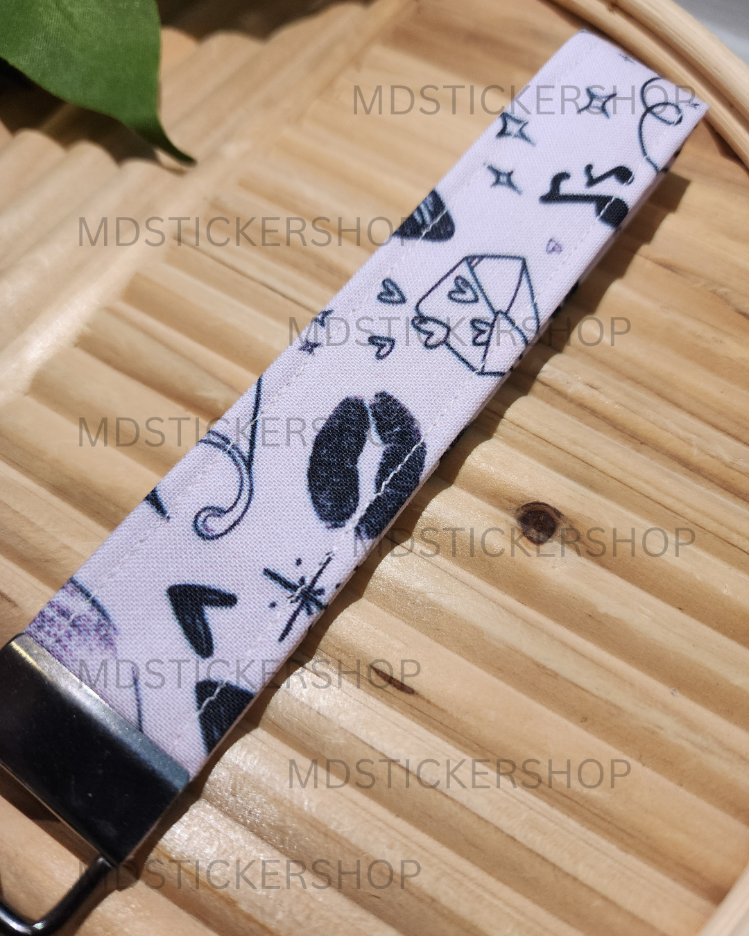 Lover Print Fabric Keychain, Key Fob