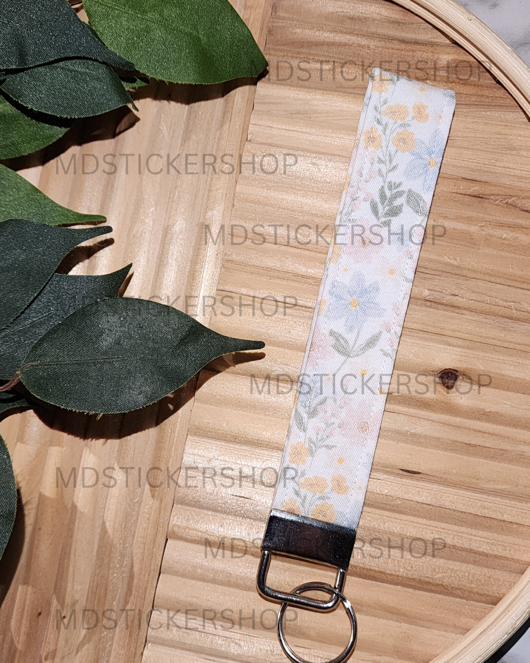 Emma Floral Print Fabric Keychain, Key Fob