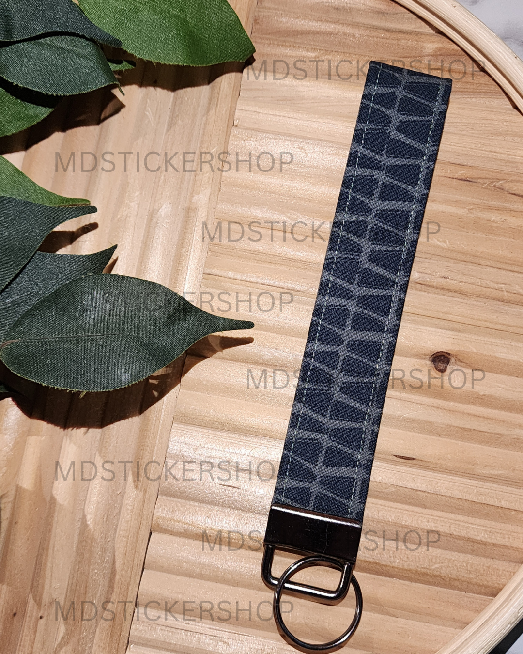 Triangle Print Fabric Keychain, Key Fob