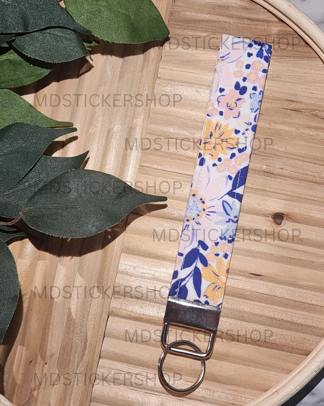 Charlene Floral Print Fabric Keychain, Key Fob