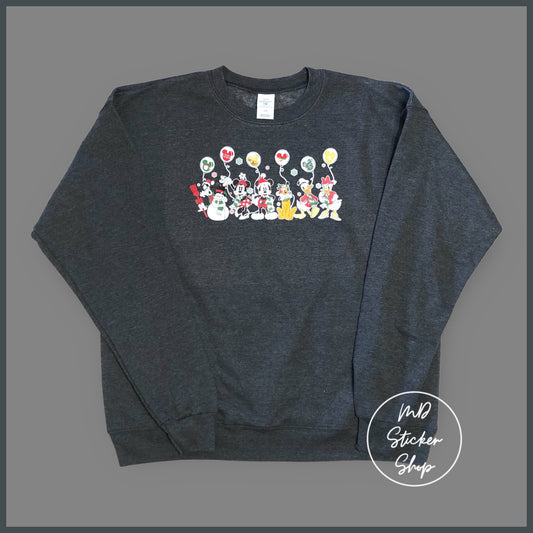 Holiday Mickey & Friends Charcoal Heather Pullover, Sweatshirt