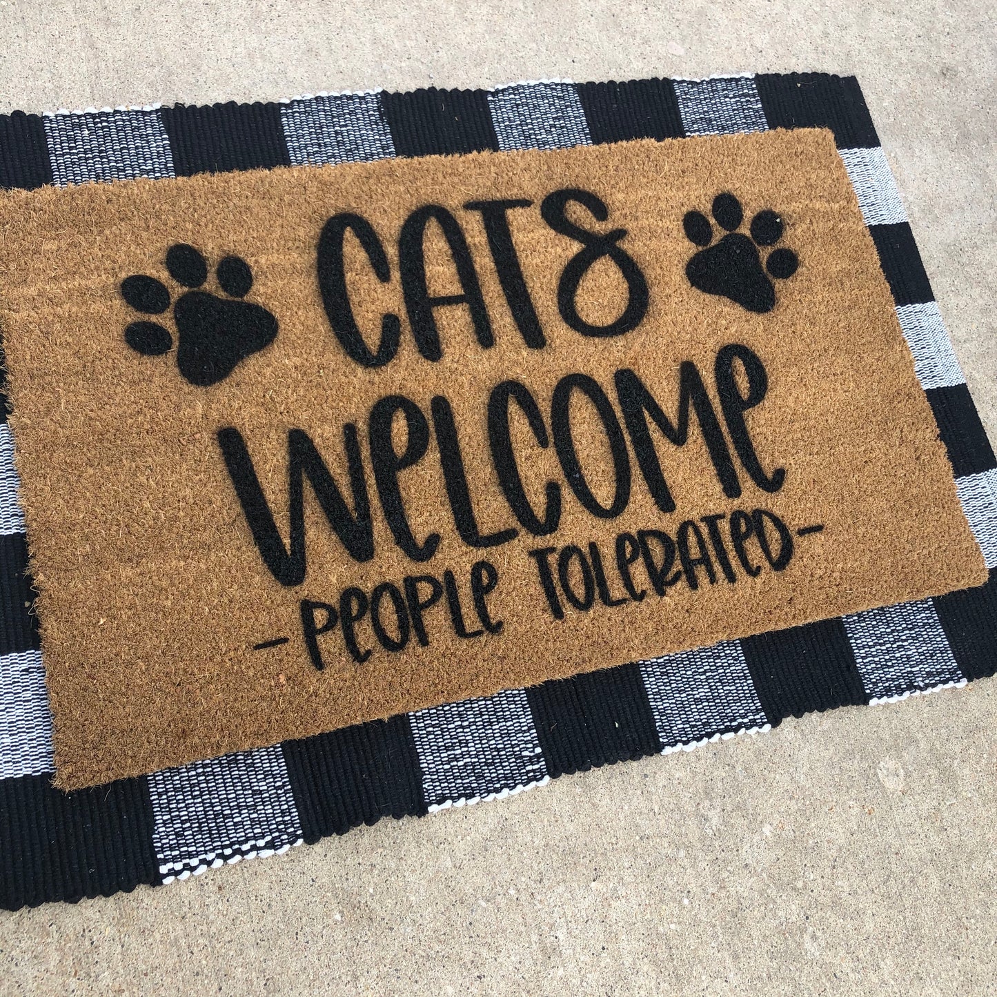 Cats Welcome People Tolerated Doormat