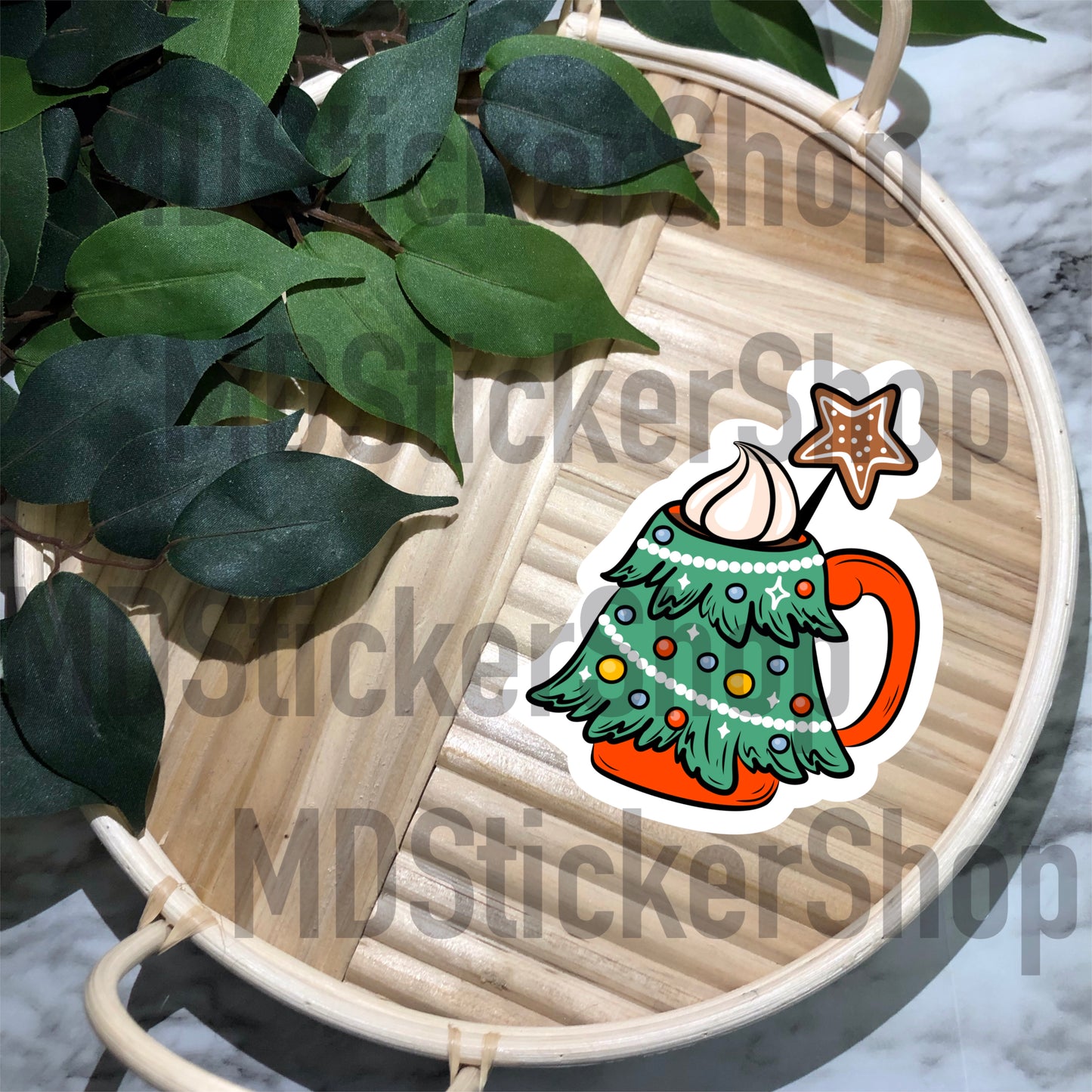 Christmas Cocoa Mug Vinyl Sticker