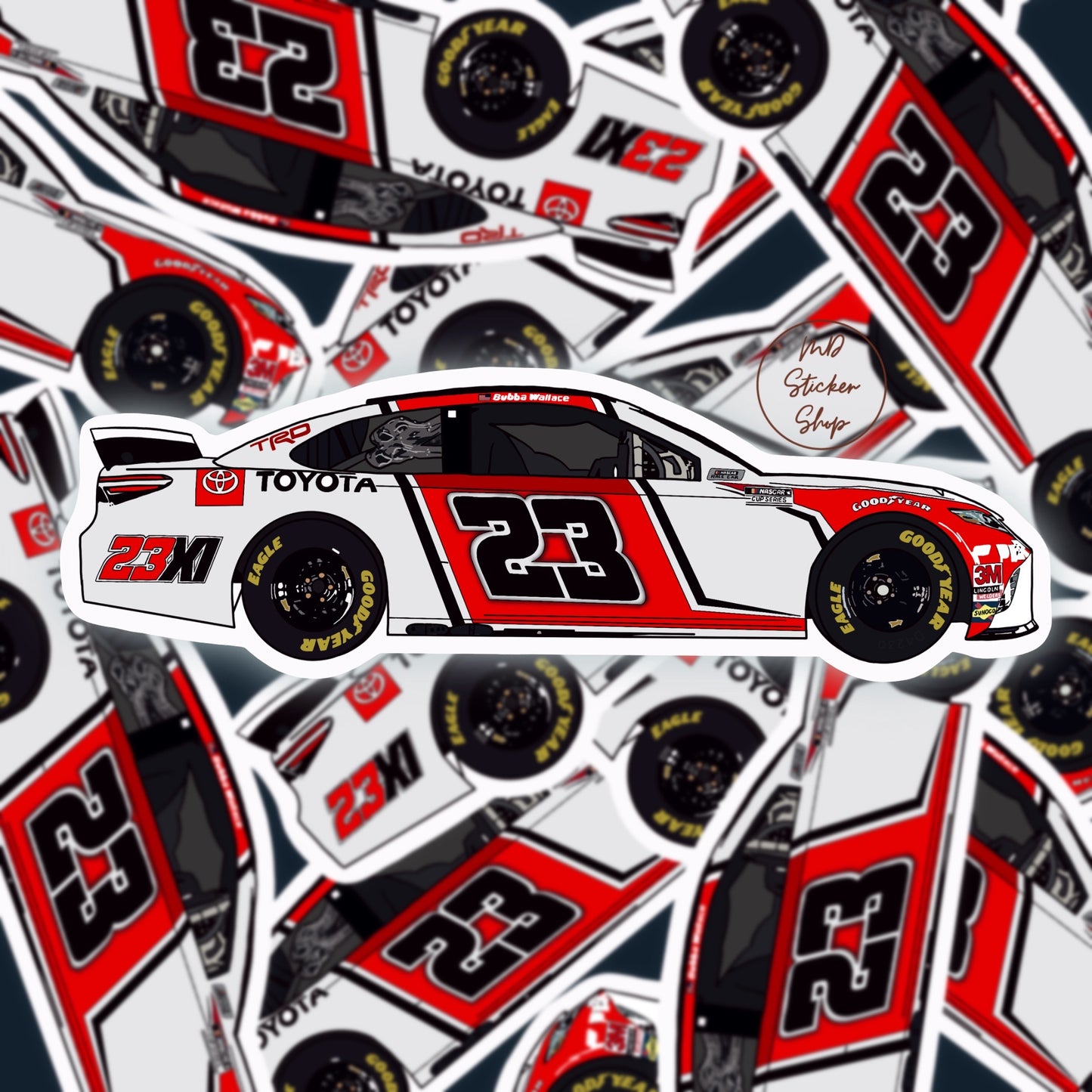 Bubba Wallace #23 23XI Racing NASCAR Cup Series Car Sticker