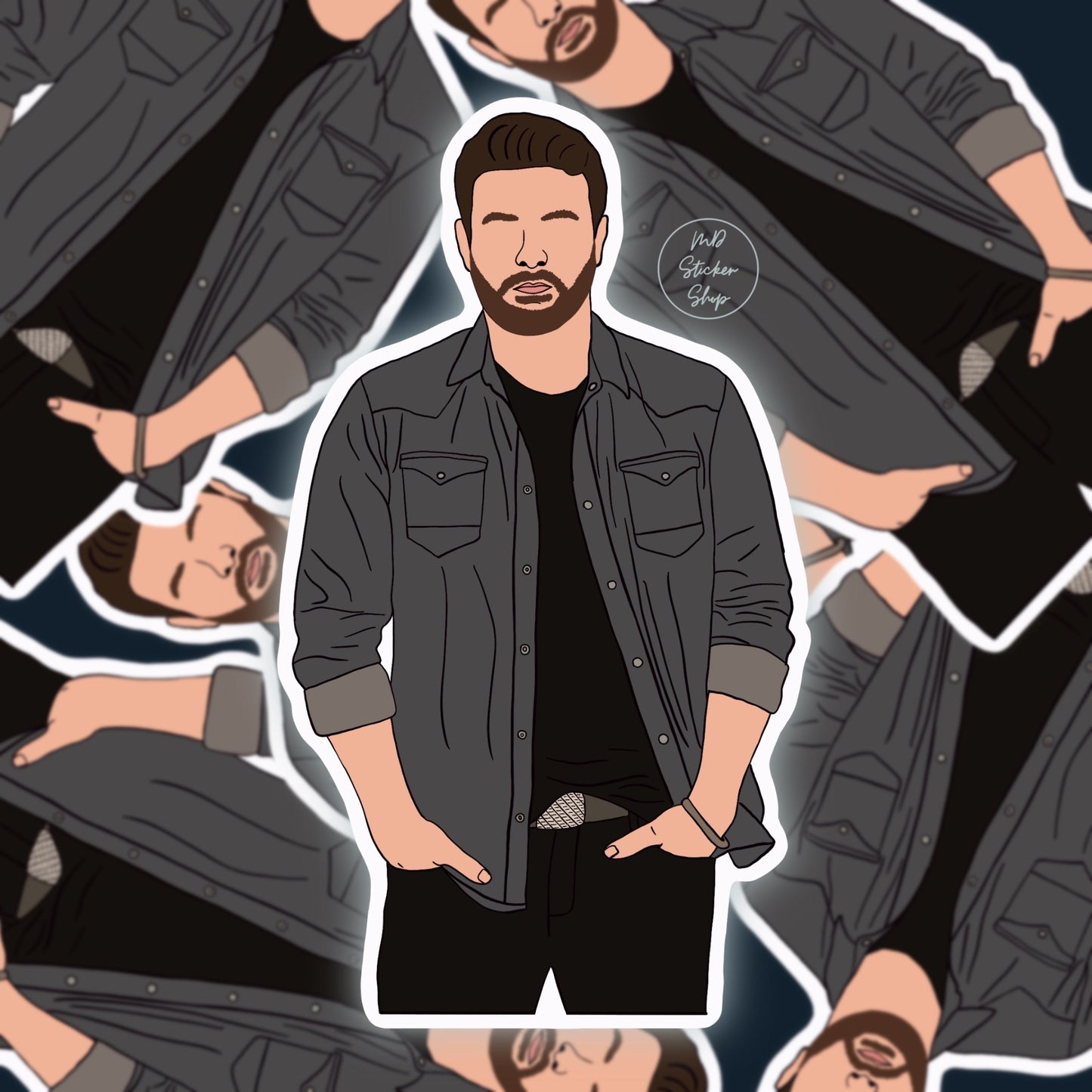 Chris Young Silhouette Sticker