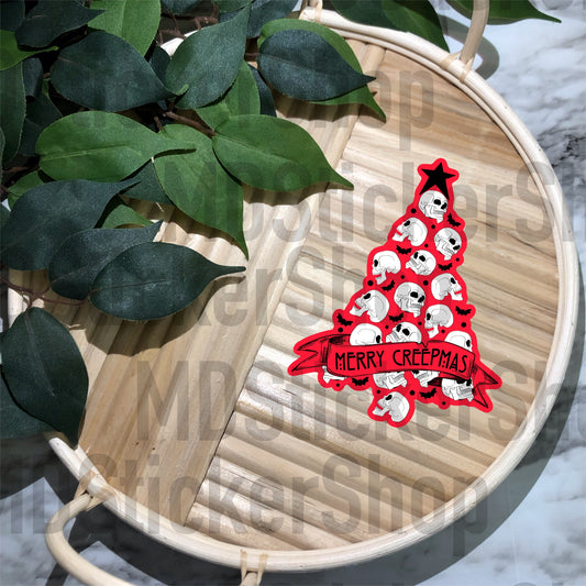 Merry Creepmas Tree Vinyl Sticker