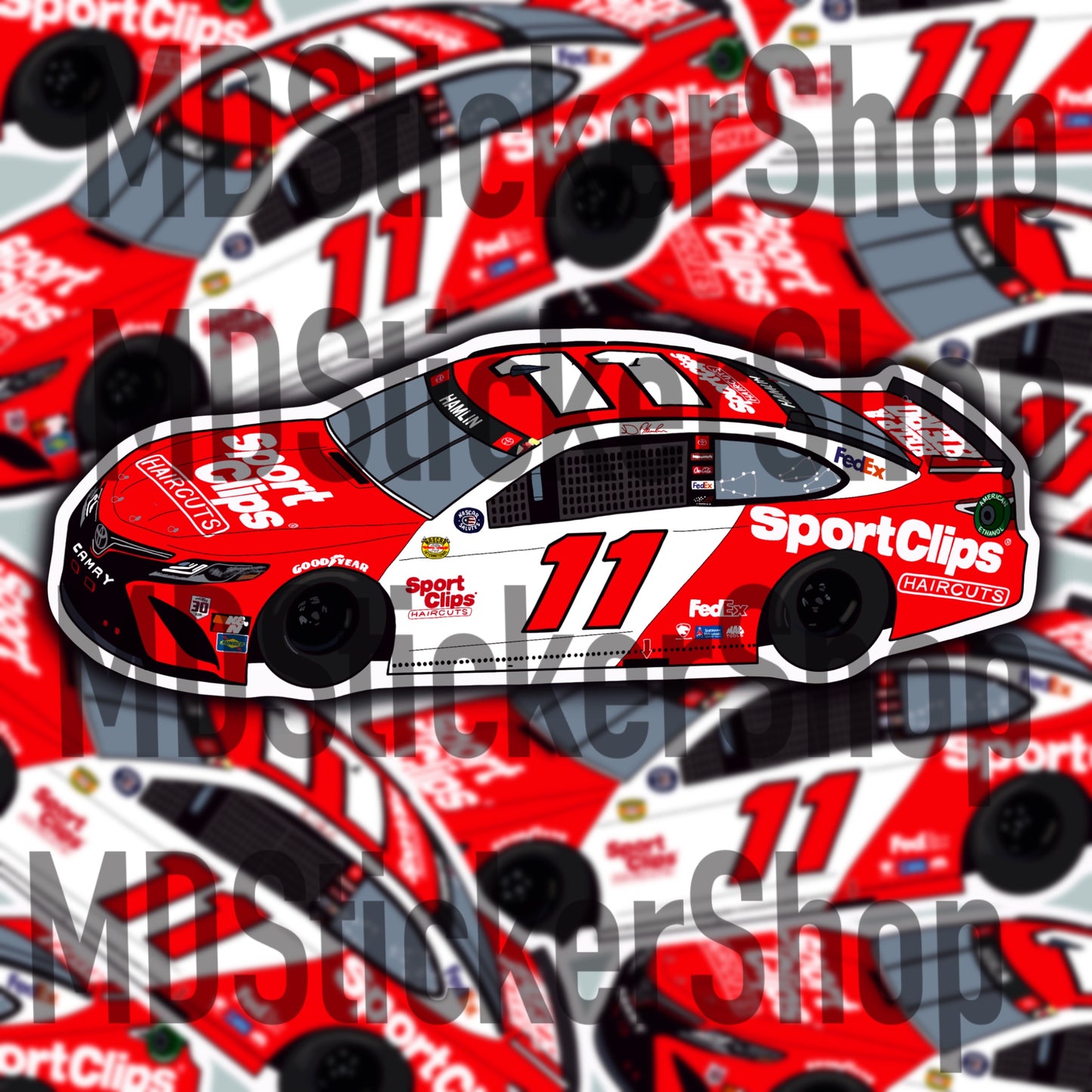 Denny Hamlin #11 NASCAR Cup Driver 2021 Sports Clips Car Vinyl Sticker