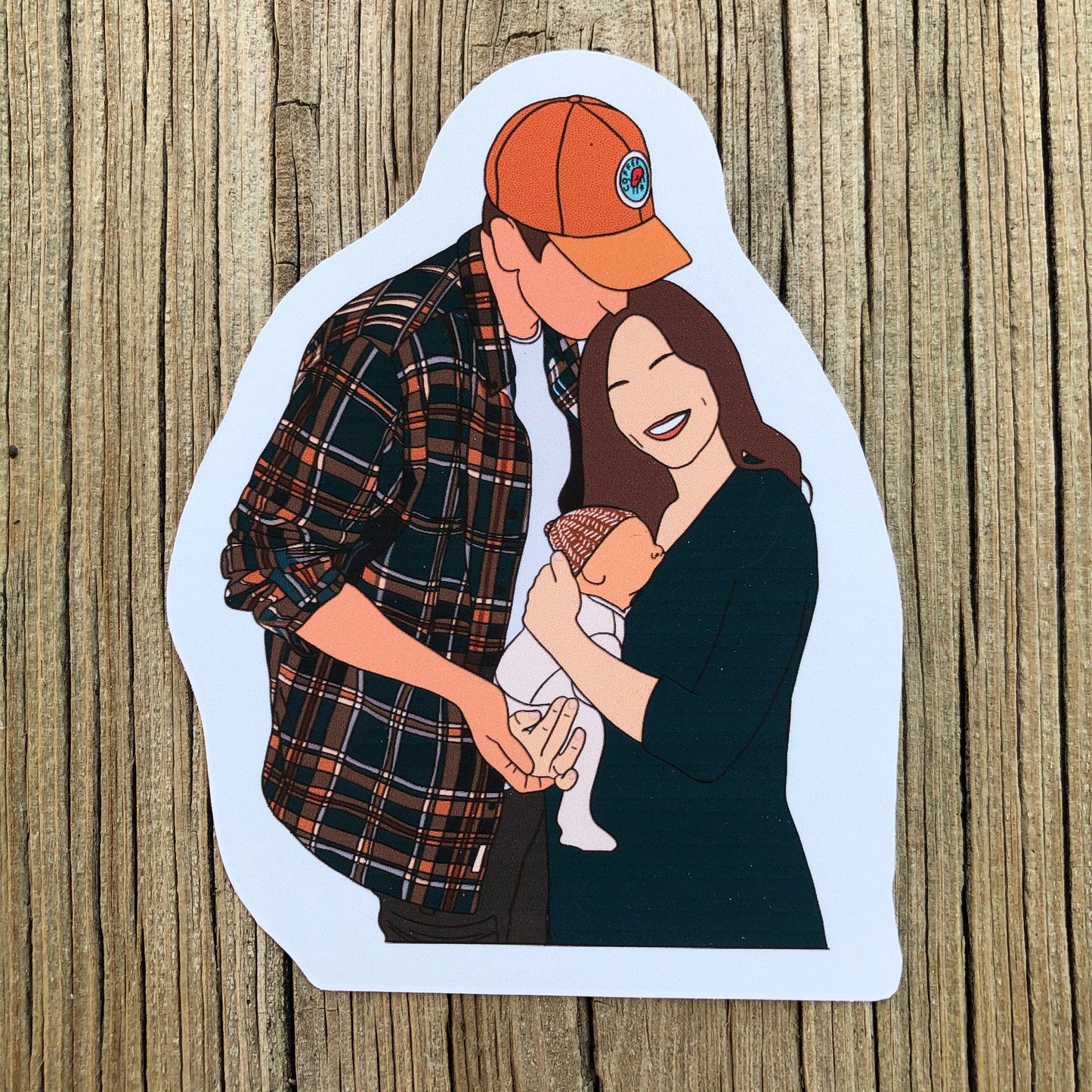 Russell, Kailey, and Remington Dickerson Family Silhouette Sticker