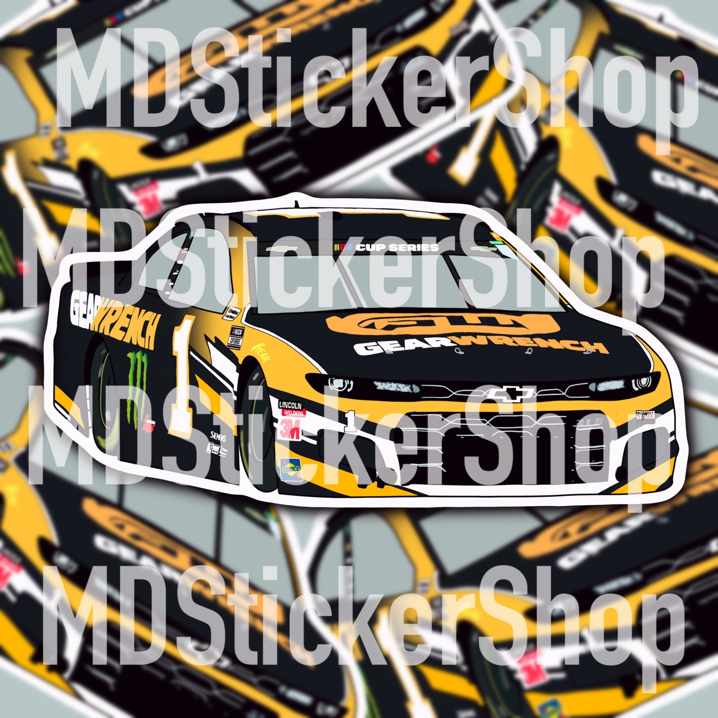 Kurt Busch #1 NASCAR Cup Driver Good Wrench Vinyl Sticker