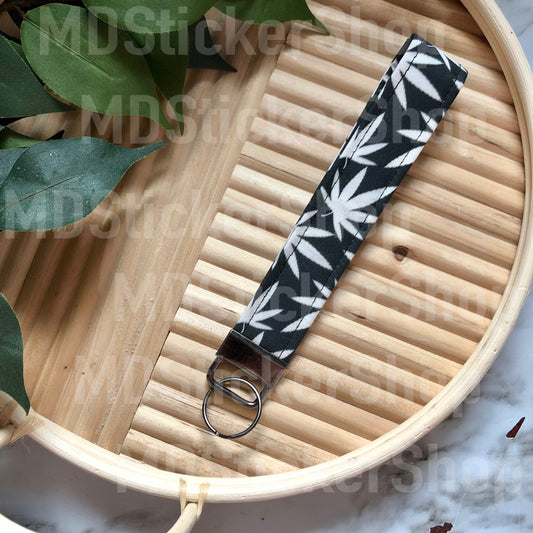 Black and White “Mary Jane” Print Fabric Keychain