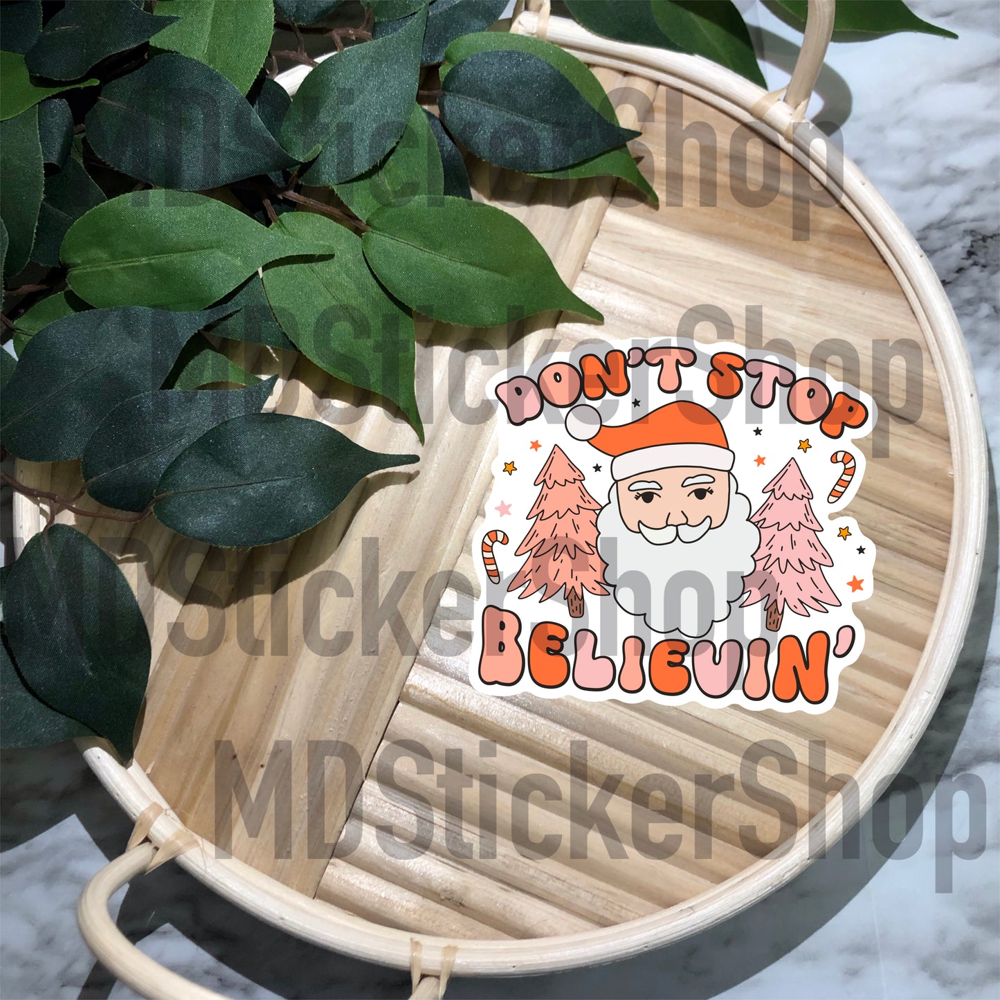 Don’t Stop Believin’ Santa Vinyl Sticker