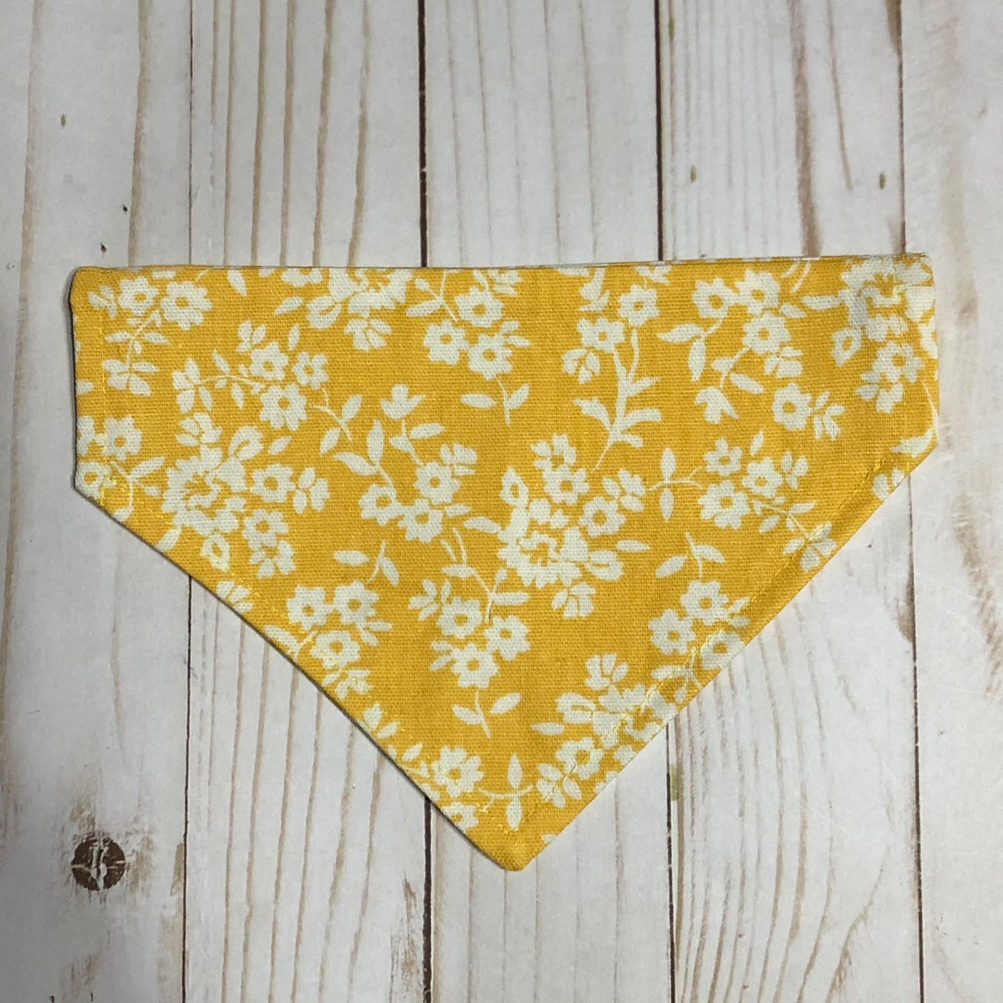 Yellow Floral Print Fabric Pet Bandana