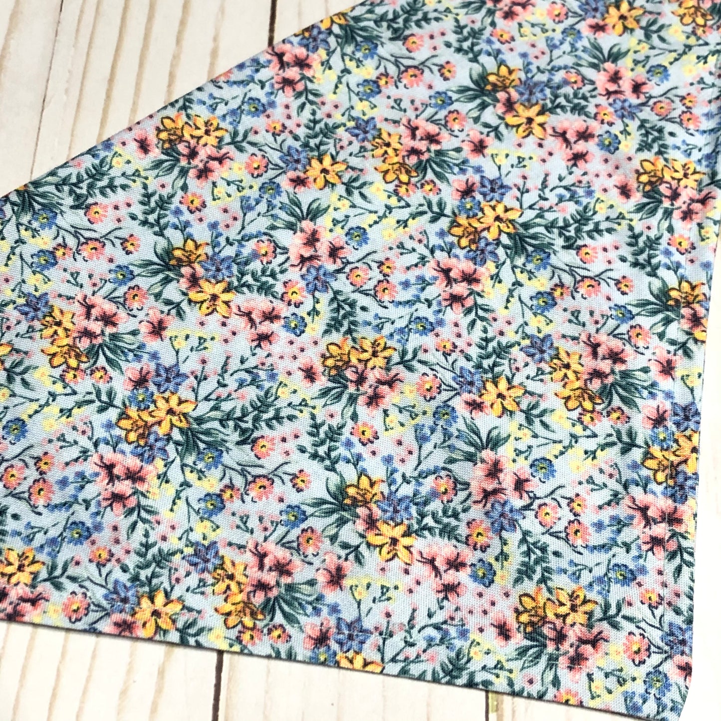 Tiny Blue Floral Print Fabric Pet Bandana