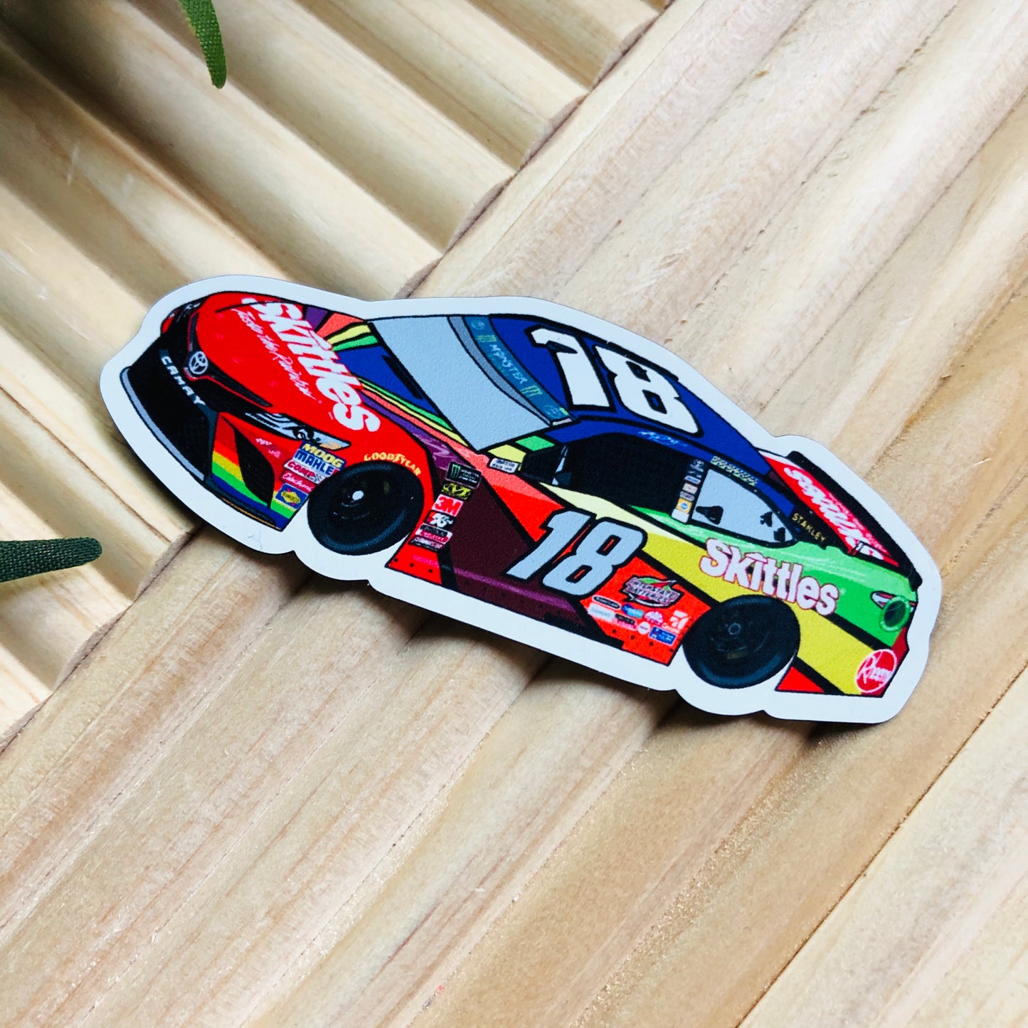 Kyle Busch NASCAR Cup Driver #18 Skittles Darlington Throwback Car Magnet