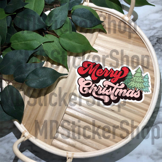 Retro Merry Christmas Vinyl Sticker