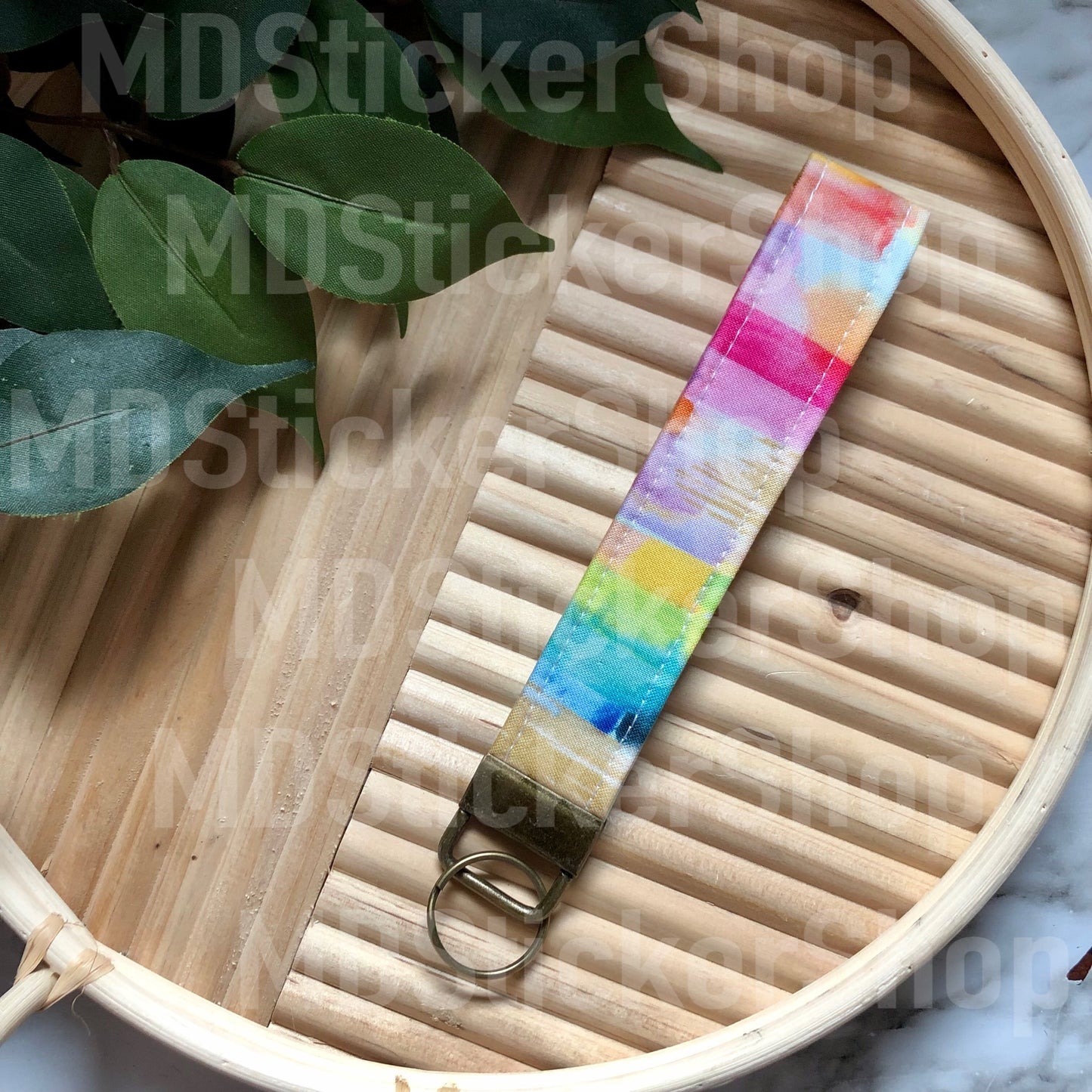 Watercolor Swatch Print Fabric Keychain