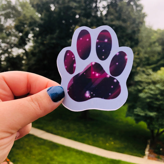 Galaxy Paw Print Sticker