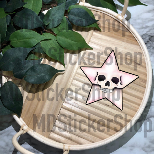 Creepy Moon/Star Vinyl Sticker