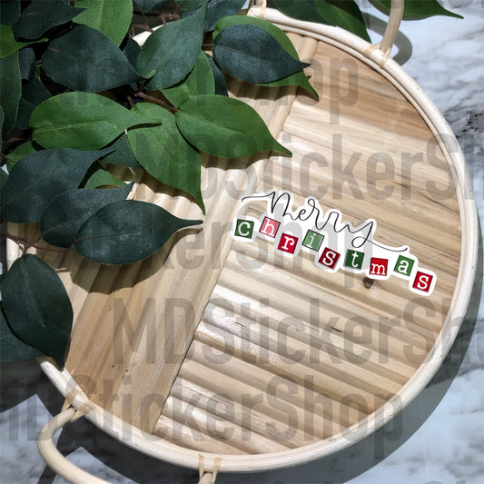 Merry Christmas Tiles Vinyl Sticker