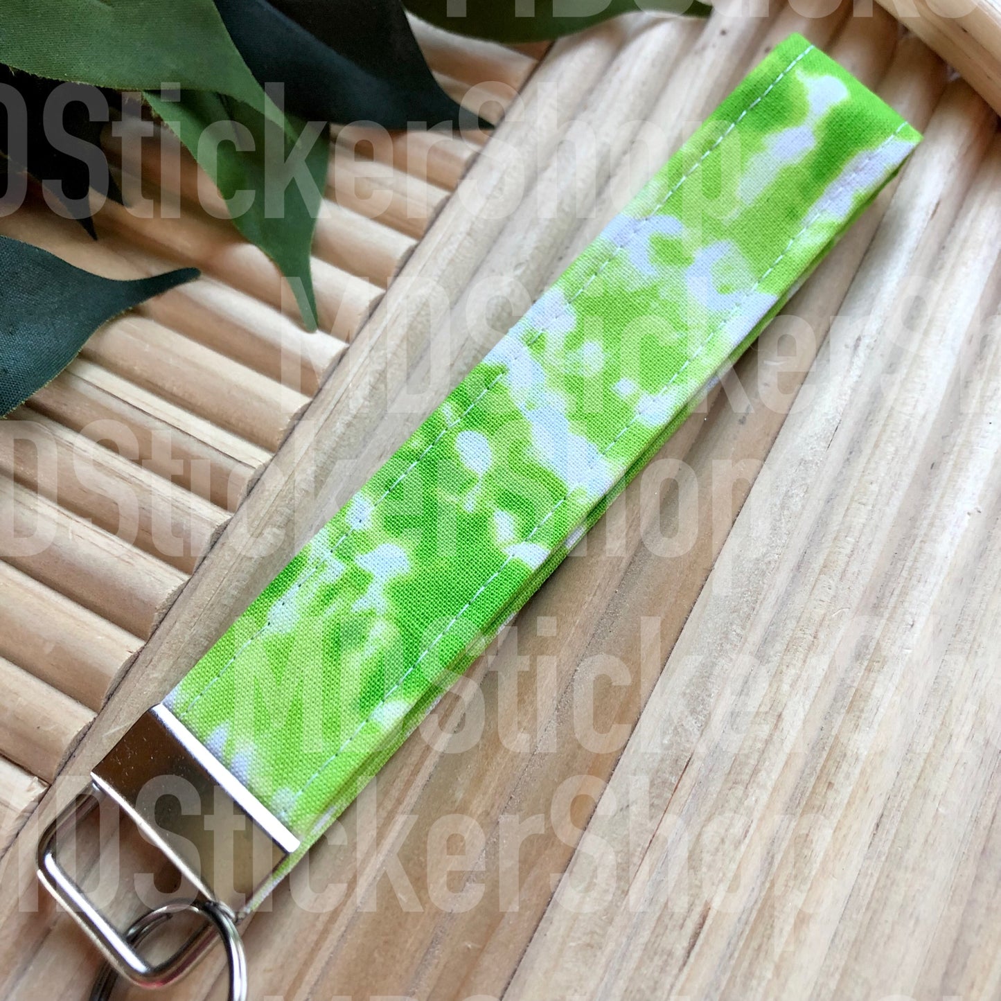 Lime Tie Dye Print Fabric Keychain