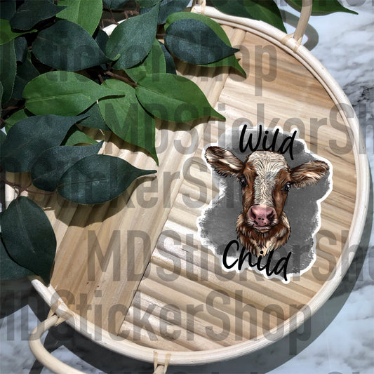 Wild Child Cow Vinyl Sticker