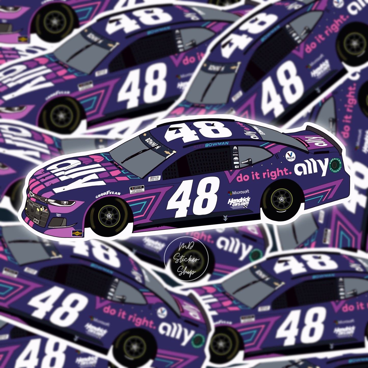 Alex Bowman #48 NASCAR Cup Driver Car Vinyl Sticker