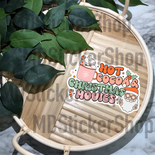 Hot Cocoa & Christmas Movies Vinyl Sticker