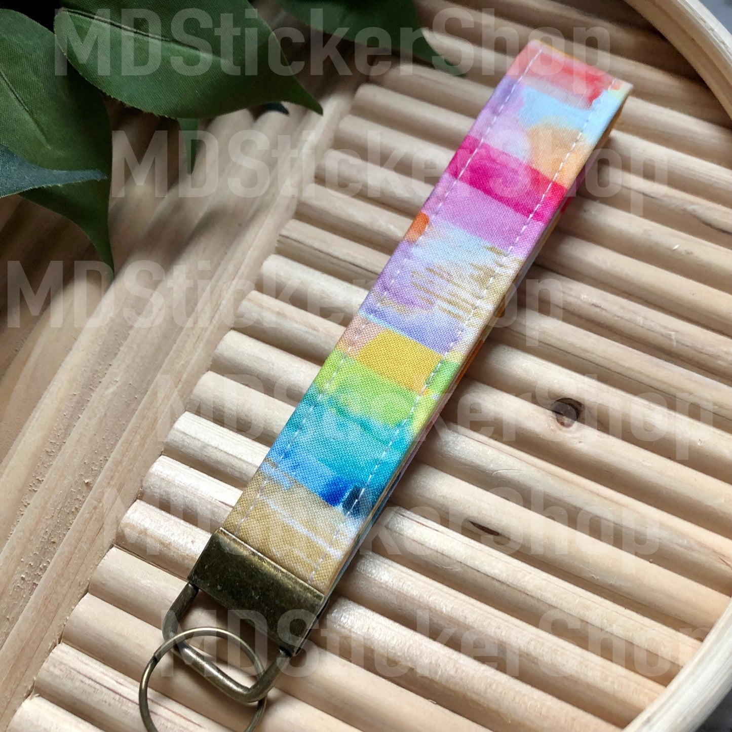 Watercolor Swatch Print Fabric Keychain