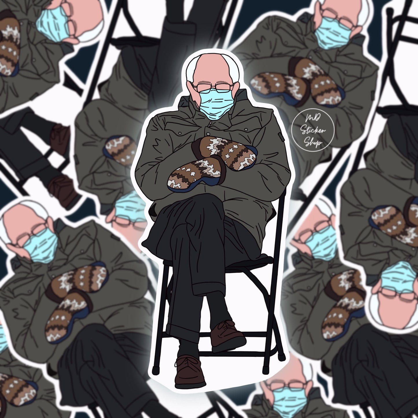 Bernie Sanders 2021 Inauguration Silhouette Sticker