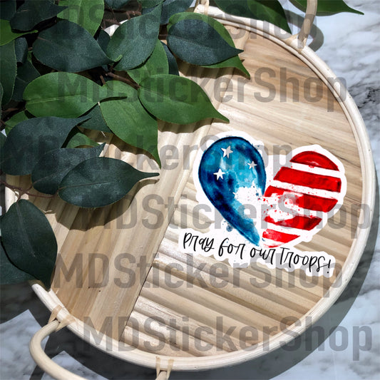 Pray For Our Troops Vinyl Sticker