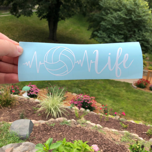 Volleyball Heartbeat Vinyl Decal