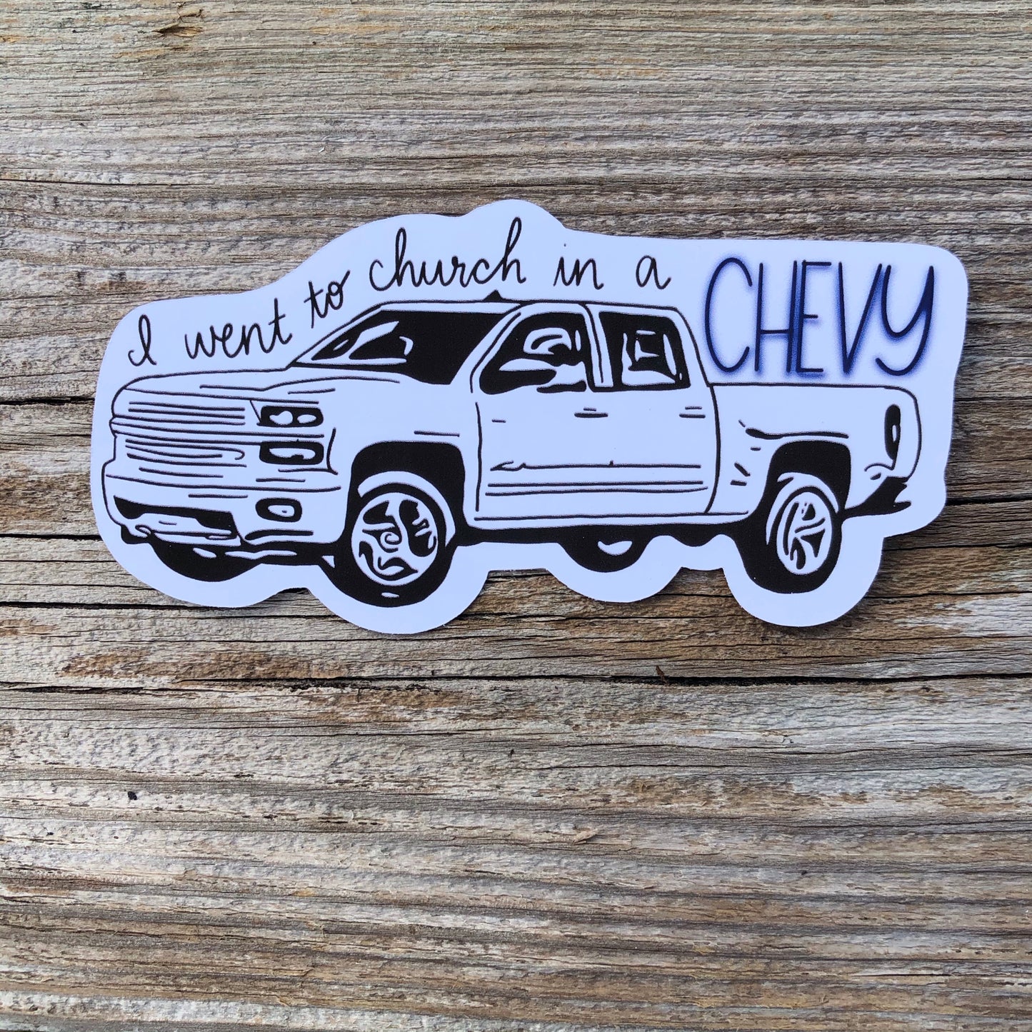 Jordan Davis Church in a Chevy Truck Sticker