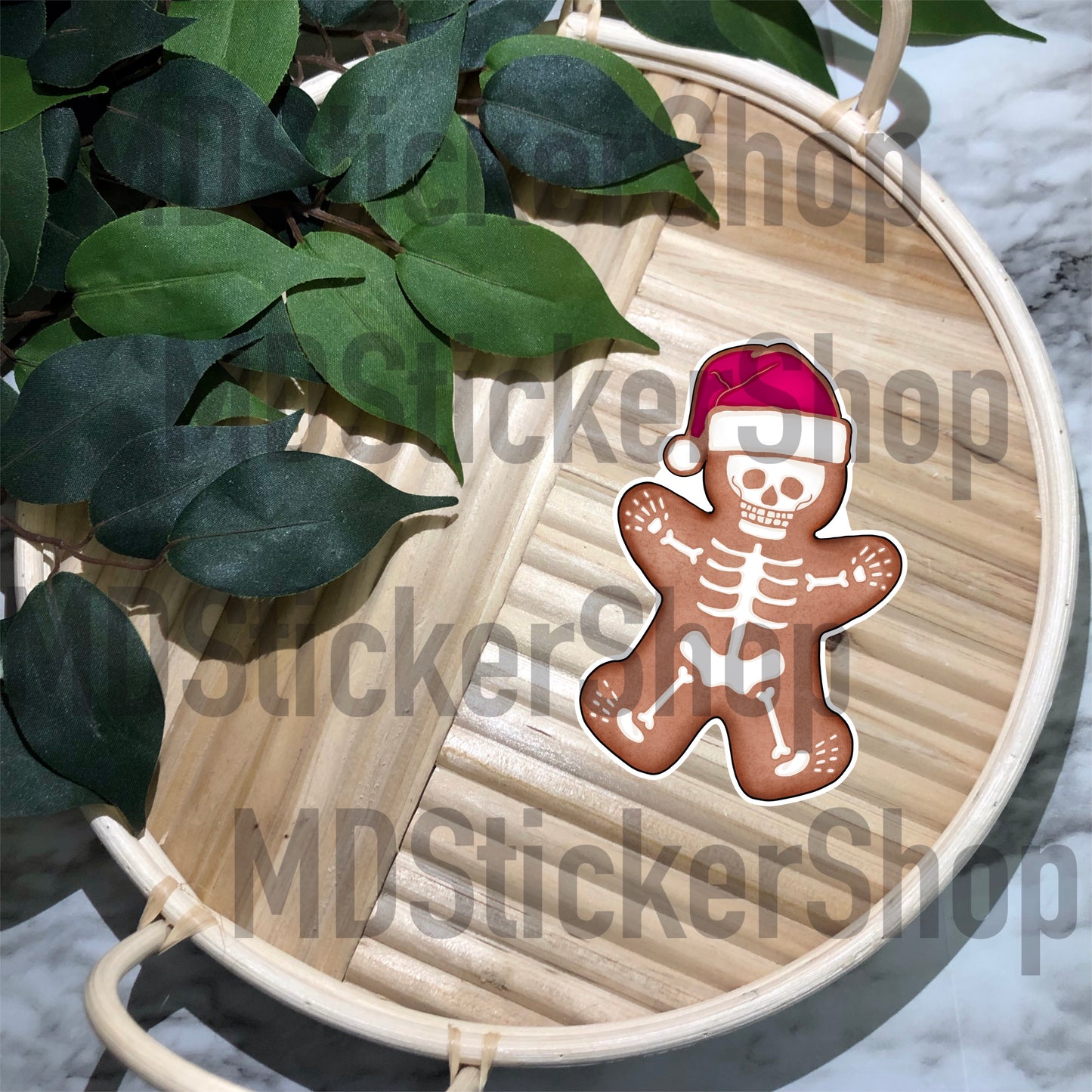 Gingerbread Man Skellie Vinyl Sticker
