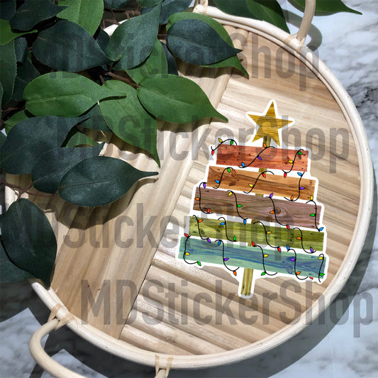 Pallet Christmas Tree Vinyl Sticker