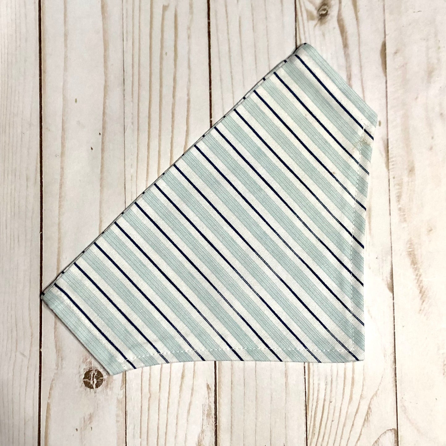 Blue Stripe Print Fabric Pet Bandana