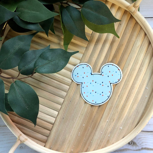 Holiday Print Mouse Silhouette Vinyl Sticker