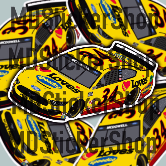 Michael McDowell #34 NASCAR Daytona 500 2021 Winner Car Vinyl Sticker