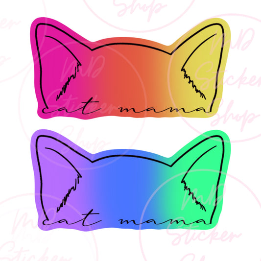 Cat Mama Ombre Vinyl Sticker, Exclusive