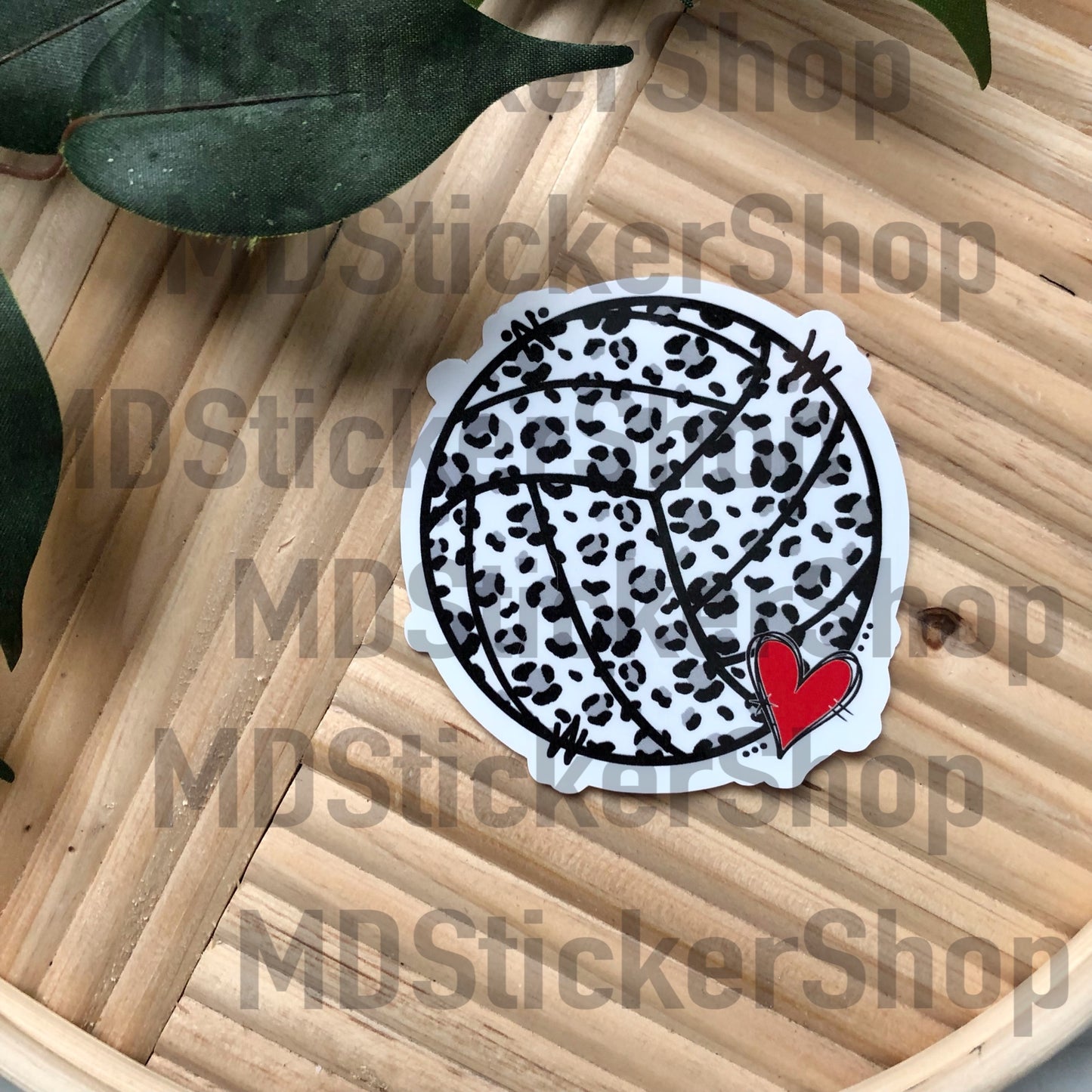 Leopard Volleyball Vinyl Sticker